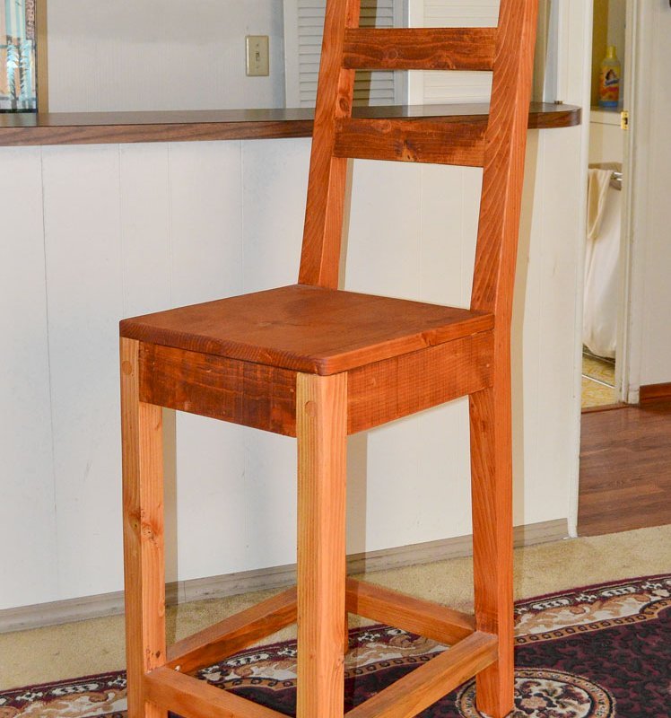Ladderback Stool (Options: Douglas-fir, Without Arms, 29" H Seat, Rustic Finish, No Cushion, Transparent Premium Sealant). Ladderback Stool (Options: Douglas-fir, Without Arms, 29" H Seat, Rustic Finish, No Cushion, Transparent Premium Sealant).