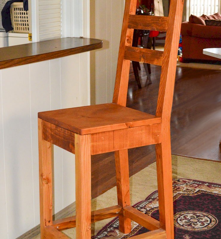 Ladderback Stool (Options: Douglas-fir, Without Arms, 29" H Seat, Rustic Finish, No Cushion, Transparent Premium Sealant). Ladderback Stool (Options: Douglas-fir, Without Arms, 29" H Seat, Rustic Finish, No Cushion, Transparent Premium Sealant).