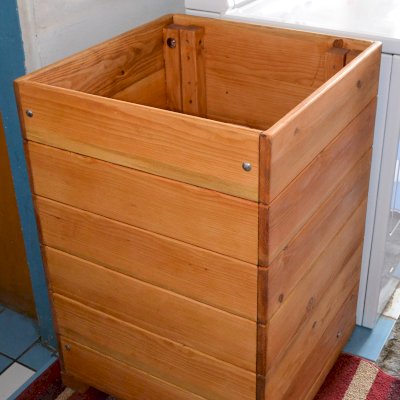 Laundry Hampers (Options: Douglas-Fir, Unattached Lid to Hamper, No Ventilation, No Casters, Transparent Premium Sealant). Photo Shows 24"W x 24"D x 36"H size.