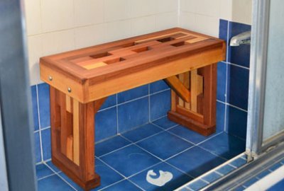 Lighthouse Wooden Shower Bench