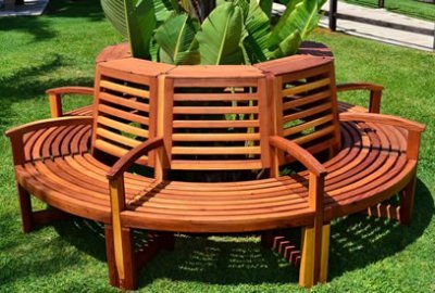 Outdoor Wooden Benches Handcrafted from Redwood | Free Shipping