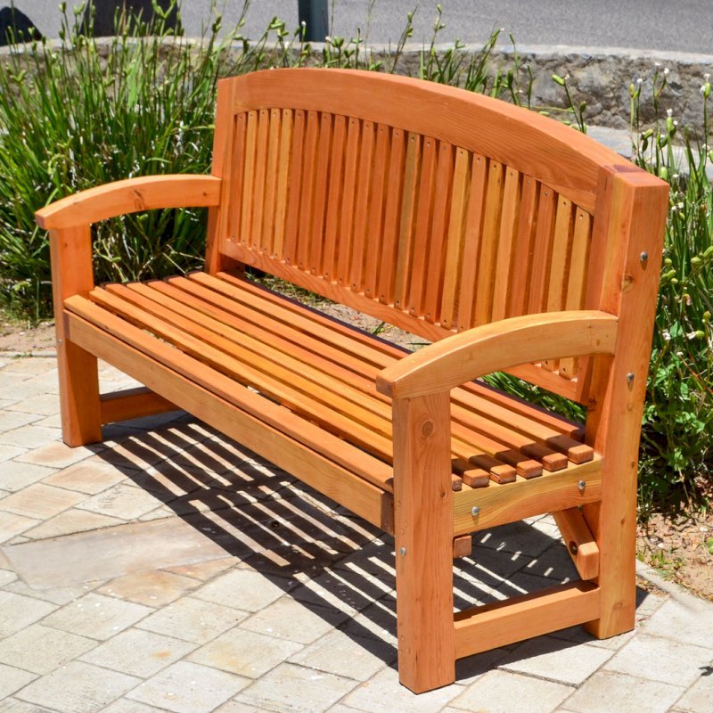 Luna Memorial Bench (Options: 5 ft, Douglas-fir, No Cushion, No Engraving, Transparent Premium Sealant). Luna Memorial Bench (Options: 5 ft, Douglas-fir, No Cushion, No Engraving, Transparent Premium Sealant).