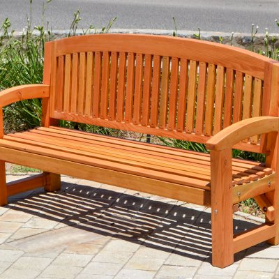 Luna Wood Memorial Bench (Options: 5 ft, Douglas-fir, No Cushion, No Engraving, Transparent Premium Sealant).