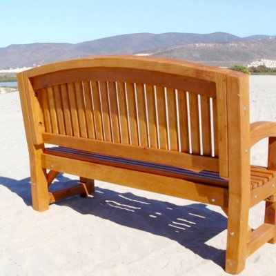 Luna Wood Memorial Bench (Options: 5 ft, Douglas-fir, No Cushion, No Engraving, Transparent Premium Sealant).