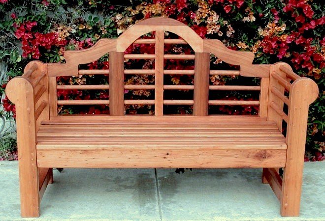 Lutyens Bench (Options: 4 ft, California Redwood, No Cushion, No Engraving, Transparent Premium Sealant). Lutyens Bench (Options: 4 ft, California Redwood, No Cushion, No Engraving, Transparent Premium Sealant).