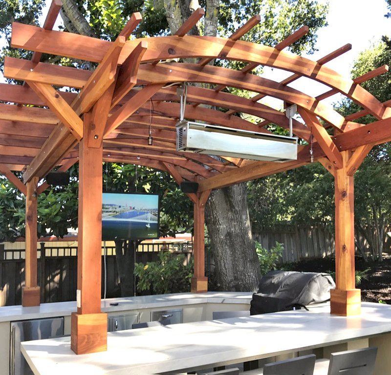 Outdoor Kitchen Pergola Custom Redwood Kitchen Pergola Kit