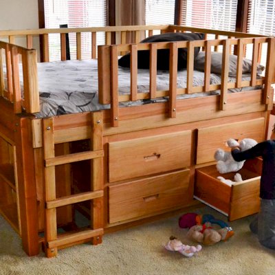 Marissa's Adventure Loft (Options: Double Bed Size, Douglas, Transparent Premium Sealant).