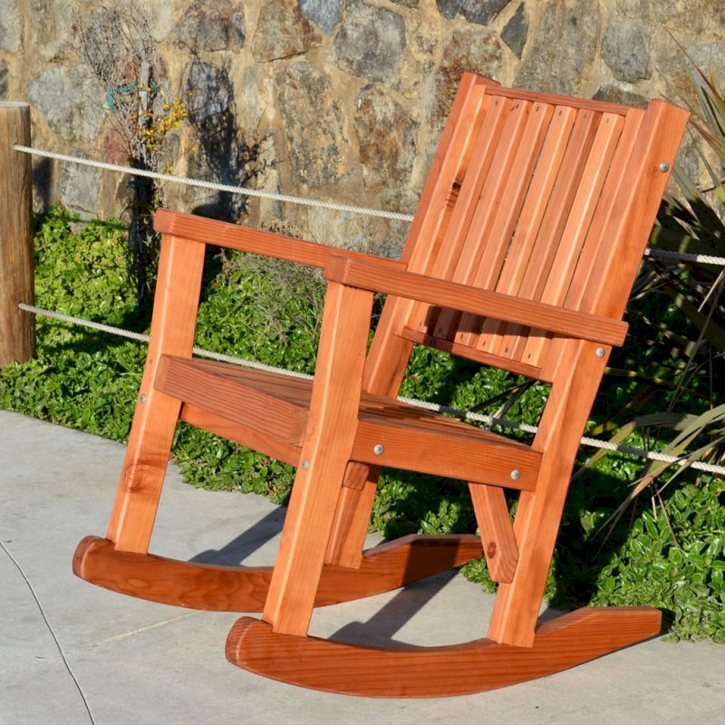 Massive Rocking Chair (Options: Standard Width, Tall, Mature Redwood, No Cushion, Transparent Premium Sealant). Massive Rocking Chair (Options: Standard Width, Tall, Mature Redwood, No Cushion, Transparent Premium Sealant).