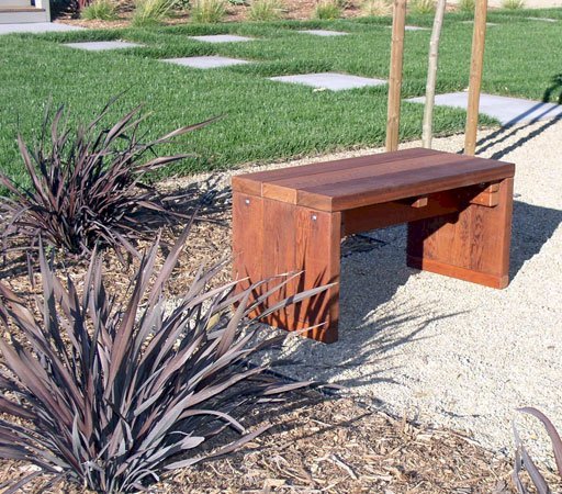 Maynard Garden Bench (Options: 4 ft x 16 inches W x 17 inches H, Old-Growth Redwood, No Cushion, No Engraving, Transparent Premium Sealant). Maynard Garden Bench (Options: 4 ft x 16 inches W x 17 inches H, Old-Growth Redwood, No Cushion, No Engraving, Transparent Premium Sealant).