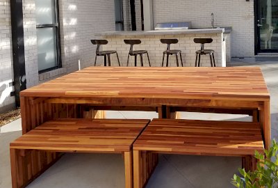 Maynard Modern Redwood Patio Table