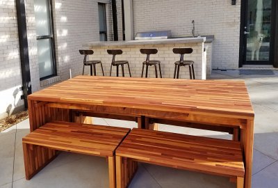 Maynard Modern Redwood Patio Table