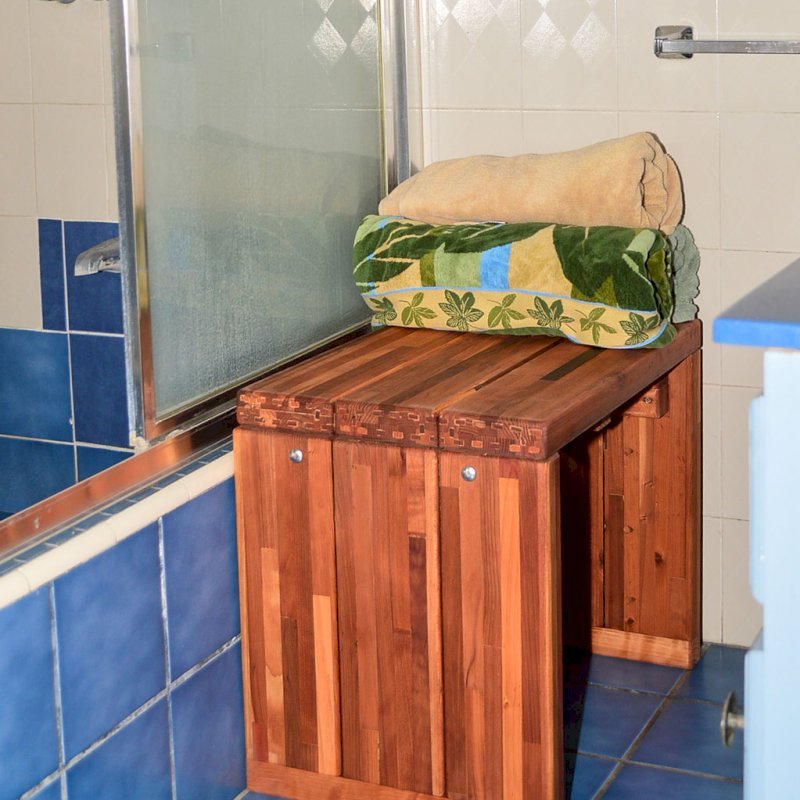 Maynard Wood Shower Bench (Options: 2 1/2 ft x 15 1/2" H x 16" W, Mature Redwood, Transparent Premium Sealant). Maynard Wood Shower Bench (Options: 2 1/2 ft x 15 1/2" H x 16" W, Mature Redwood, Transparent Premium Sealant).