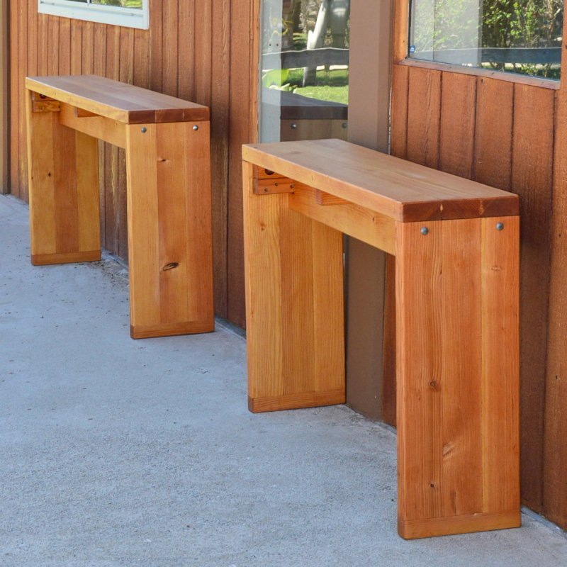Maynard's Hall Tables like to be outdoors too! (Options: 4 ft and 5 ft, 11 1/2-inch Wide Tabletop, Douglas-fir, Seamless Tabletop, Transparent Premium Sealant). Maynard's Hall Tables like to be outdoors too! (Options: 4 ft and 5 ft, 11 1/2-inch Wide Tabletop, Douglas-fir, Seamless Tabletop, Transparent Premium Sealant).