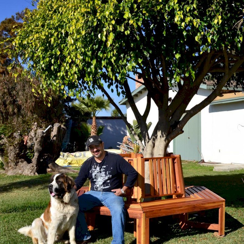 Memorial Natural Redwood Tree Bench (Options: 8 1/2 ft, California Redwood, No Beverage Ledge, No Cushions, Custom Engraving, Transparent Premium Sealant). Memorial Natural Redwood Tree Bench (Options: 8 1/2 ft, California Redwood, No Beverage Ledge, No Cushions, Custom Engraving, Transparent Premium Sealant).