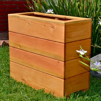 Mendocino Planters (Options: 36"L, 18"W, 24"H, Douglas-Fir, Add 1 3/4-inch Feet, No Trellis, Interior and Exterior of Box with Sealant (No Growing Vegetables), Transparent Premium Sealant). 