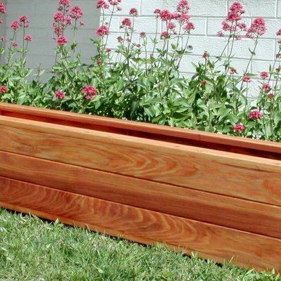 Mendocino Planters (Options: 96" L, 18" W x 18" H, Mature Redwood, 1 3/4-inch Feet, No Trellis, Interior and Exterior of Box with Sealant (No Growing Vegetables), Transparent Premium Sealant). 
