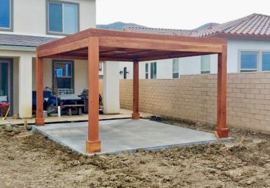 Modern Fat Timber Pergola