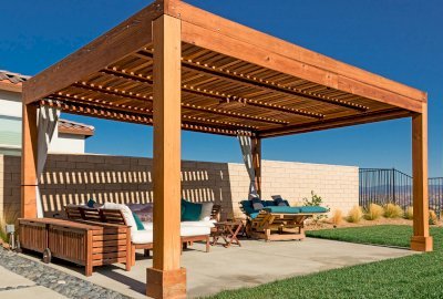 Modern Fat Timber Pergola