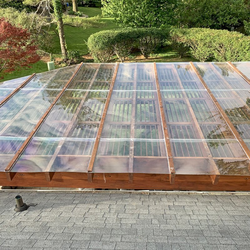 Custom Modern Louvered Garden Pergola (Options: 32' L x 18' W, 10" x 10" Posts, Mobile Louvers, Douglas-fir, 10 ft H, No Electrical Wiring Trim, No Curtain Rods, 6 Post Anchor Kit for Concrete, No Ceiling Fan Base, No Trim Kits for The Posts, Transparent Premium Sealant, with Rain Guard System for Waterproofing). Photo Courtesy of J. Cole of Louisville, Kentucky. Custom Modern Louvered Garden Pergola (Options: 32' L x 18' W, 10" x 10" Posts, Mobile Louvers, Douglas-fir, 10 ft H, No Electrical Wiring Trim, No Curtain Rods, 6 Post Anchor Kit for Concrete, No Ceiling Fan Base, No Trim Kits for The Posts, Transparent Premium Sealant, with Rain Guard System for Waterproofing). Photo Courtesy of J. Cole of Louisville, Kentucky.