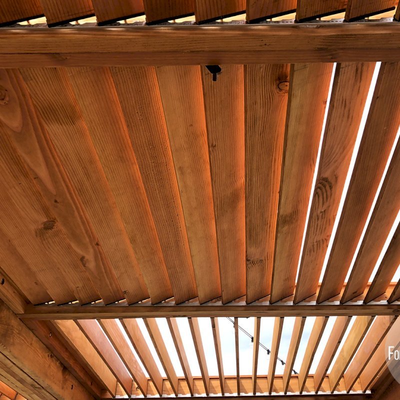 Modern Louvered Garden Pergola (Options: 40' L x 24' W, 8" x 8" Posts, Mobile Louvers, Douglas-fir, 10 ft H, No Electrical Wiring Trim, 6-Post Anchor Kit for Hurricane, No post decorative trims, No Ceiling Fan Base, Transparent Premium Sealant). Photo Courtesy of the Miami Open at Dolphins Stadium in Miami, Florida. Modern Louvered Garden Pergola (Options: 40' L x 24' W, 8" x 8" Posts, Mobile Louvers, Douglas-fir, 10 ft H, No Electrical Wiring Trim, 6-Post Anchor Kit for Hurricane, No post decorative trims, No Ceiling Fan Base, Transparent Premium Sealant). Photo Courtesy of the Miami Open at Dolphins Stadium in Miami, Florida.