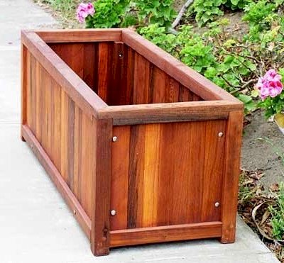 Napa Planters (Options: 48" L x 18" W x 18" H, Mature Redwood, 1 inch Feet, No Trellis, Interior and Exterior of Box with Sealant (No Growing Vegetables), Transparent Premium Sealant).