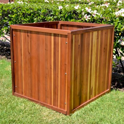 Napa Planters (Options: 48" L x 48" W x 48" H, California Redwood, No Base or Casters, No Trellis, Interior and Exterior of Box with Sealant (No Growing Vegetables), Transparent Premium Sealant).