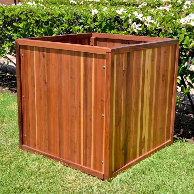 Napa Planters (Options: 48" L x 48" W x 48" H, California Redwood, No Base or Casters, No Trellis, No Growing Vegetables, Transparent Premium Sealant). Napa Planters (Options: 48" L x 48" W x 48" H, California Redwood, No Base or Casters, No Trellis, No Growing Vegetables, Transparent Premium Sealant).