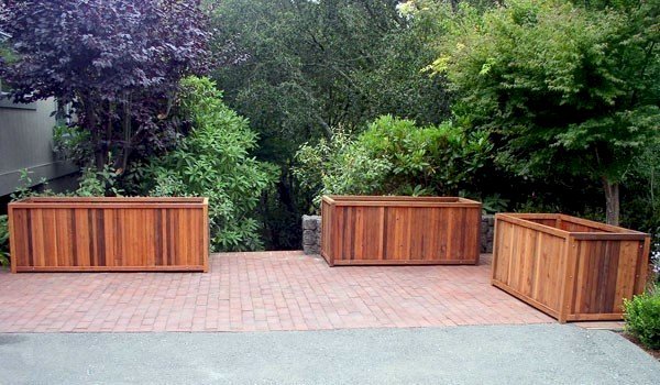 Napa Planters (Options: 60" L, 72" L & 96" L x 30" W x 30" H, Mature Redwood, No Base or Casters, No Trellis, No Casters, Transparent Premium Sealant). Napa Planters (Options: 60" L, 72" L & 96" L x 30" W x 30" H, Mature Redwood, No Base or Casters, No Trellis, No Casters, Transparent Premium Sealant).