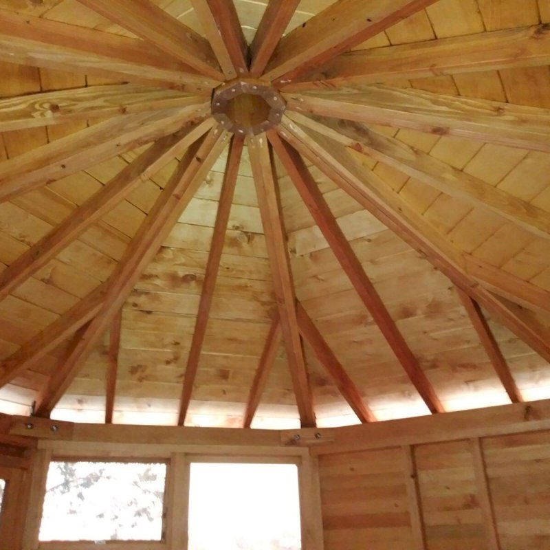 Octagonal Sunroom Gazebo (Options: 12' Diameter, No Deck, Douglas-fir, 36" H Siding Below Windows, 4 Window Panels & Solid Panels, 2 Sets of Doors, Transparent Premium Sealant). Photo Courtesy of Y. Fang of Diamond Bar, CA. Octagonal Sunroom Gazebo (Options: 12' Diameter, No Deck, Douglas-fir, 36" H Siding Below Windows, 4 Window Panels & Solid Panels, 2 Sets of Doors, Transparent Premium Sealant). Photo Courtesy of Y. Fang of Diamond Bar, CA.