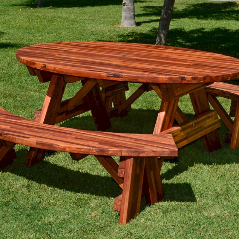 Oval Picnic Table (Options. Oval XL, Unattached Side Benches, Mosaic Eco-Wood, Standard Tabletop, Umbrella Hole, Transparent Premium Sealant). Oval Picnic Table (Options. Oval XL, Unattached Side Benches, Mosaic Eco-Wood, Standard Tabletop, Umbrella Hole, Transparent Premium Sealant).
