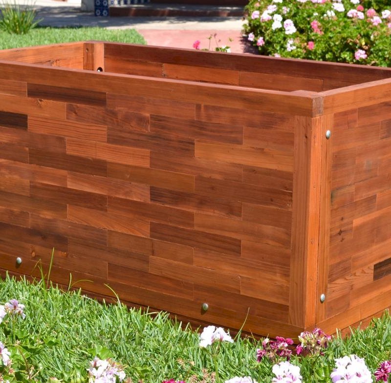 Parquet Planters (Options: 48in L x 24in W x 24in H, Mature & Old-Growth Redwood, Uniform Corners, Feet, No Trellis, No Growing Vegetables, Transparent Premium Sealant). Parquet Planters (Options: 48in L x 24in W x 24in H, Mature & Old-Growth Redwood, Uniform Corners, Feet, No Trellis, No Growing Vegetables, Transparent Premium Sealant).