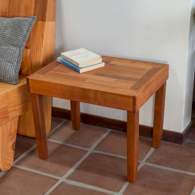 Parquet Side Table (Options: 24" x 18" Mature Redwood, Transparent Premium Sealant).