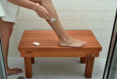 Patio Wood Shower Bench