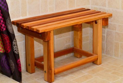 Paty's Wooden Shower Bench