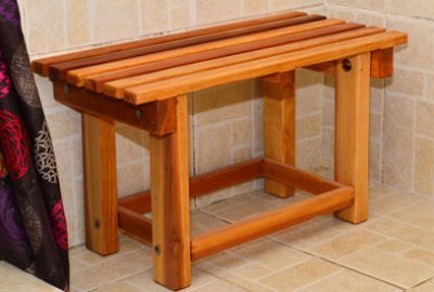 Paty's Wooden Shower Bench