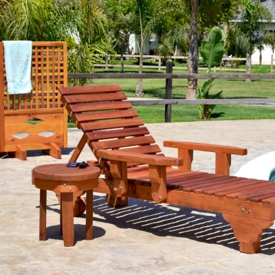 Poolside Privacy Panels (Options: 2-Panel, 4-Ft tall, Redwood, 18-inch Boots, Transparent Premium Sealant).