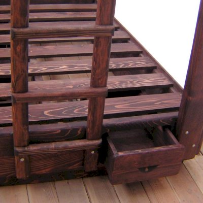 Yes, we can customize: Photo shows a side drawer added for extra storage by customer request. If you have a custom detail or two you'd like with your bed, just let us know. (Redwood with Coffee Stain finish).
