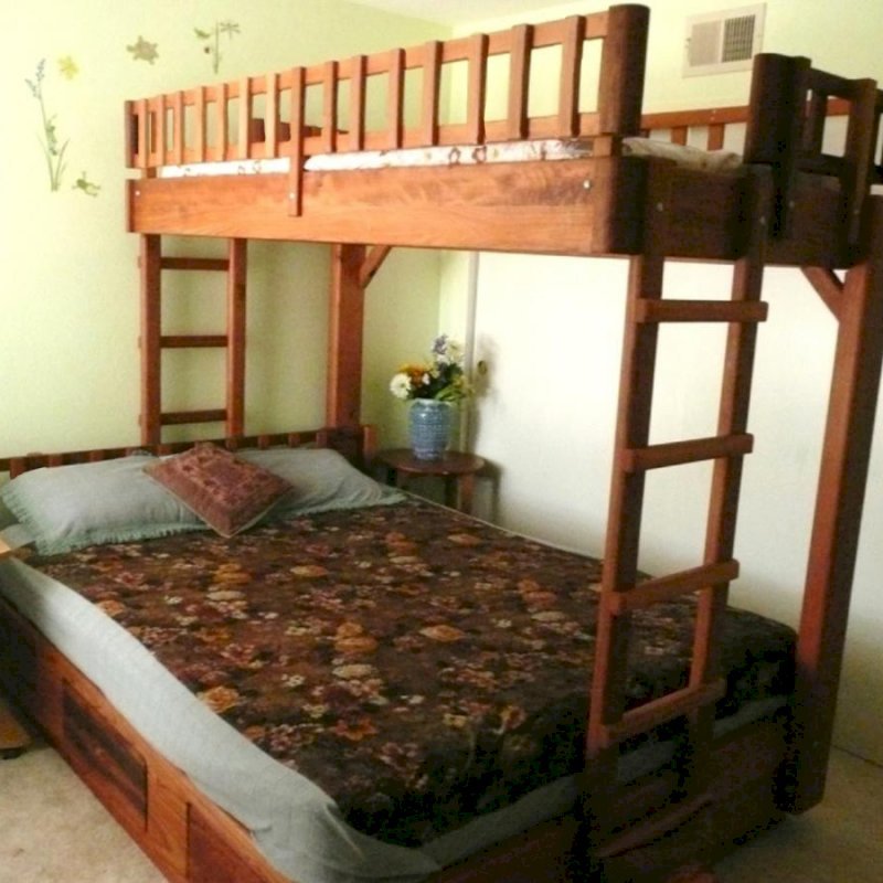 Wooden Bunk Beds Forever Redwood, Bunk Bed Over Queen