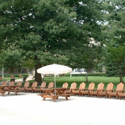 Redwood Adirondack Chair (Options: Standard Size, Mature Redwood, No Cushion, Transparent Premium Sealant). Photo Courtesy of U.S. Pentagon.