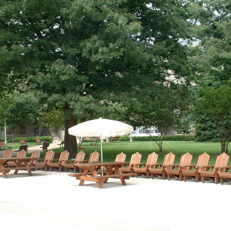 Redwood Adirondack Chair (Options: Standard Size, Mature Redwood, No Cushion, Transparent Premium Sealant). Photo Courtesy of U.S. Pentagon. Redwood Adirondack Chair (Options: Standard Size, Mature Redwood, No Cushion, Transparent Premium Sealant). Photo Courtesy of U.S. Pentagon.