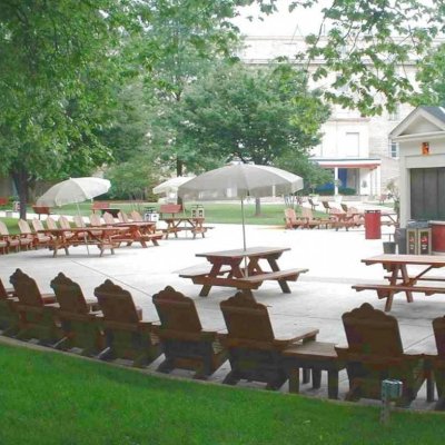 Redwood Adirondack Chair (Options: Standard Size, Mature Redwood, No Cushion, Transparent Premium Sealant). Photo Courtesy of U.S. Pentagon.