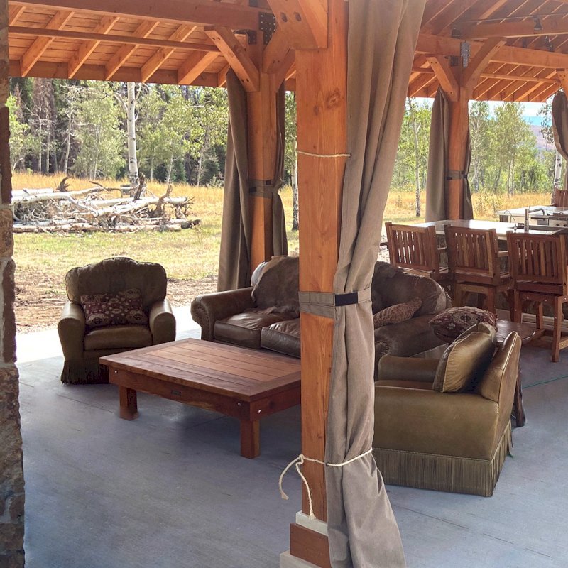 Redwood Cocktail Bar Stools (Options: California Redwood, Standard Backrest, With Arms, Swivel Seat, 29" H, No Cushion, Transparent Premium Sealant). Photo Also Shows a 60" x 36" Oversized Coffee Table. Furniture was made as part of Toledo Pavilion project. Photo Courtesy of R. Barry of Hayden, Colorado. Redwood Cocktail Bar Stools (Options: California Redwood, Standard Backrest, With Arms, Swivel Seat, 29" H, No Cushion, Transparent Premium Sealant). Photo Also Shows a 60" x 36" Oversized Coffee Table. Furniture was made as part of Toledo Pavilion project. Photo Courtesy of R. Barry of Hayden, Colorado.