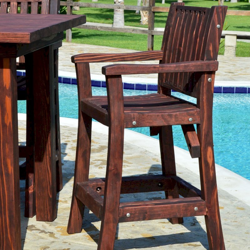 Redwood Cocktail Bar Stool Wooden Stool For Bar