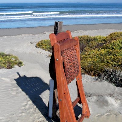 Folds up compactly: Rio Hammock Chair (Options: Old-Growth Redwood, no Pillow, Transparent Premium Sealant)