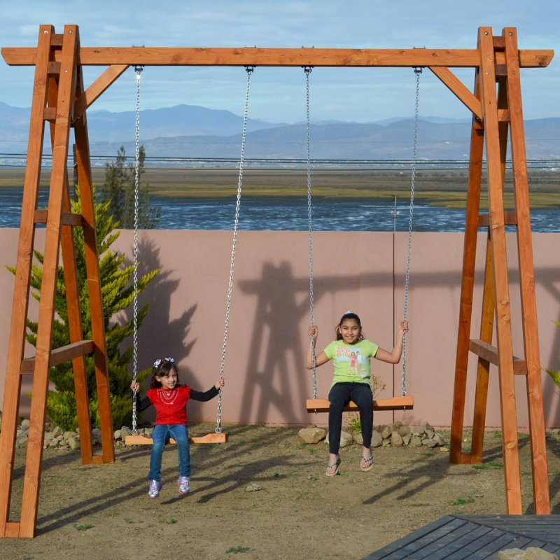 Rory's Giant Playground Swing Sets (Options: 2 Seats, Douglas-fir, Standard Swing Seats, Transparent Premium Sealant). Rory's Giant Playground Swing Sets (Options: 2 Seats, Douglas-fir, Standard Swing Seats, Transparent Premium Sealant).