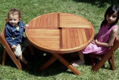 Round Folding Wood Table for Kids