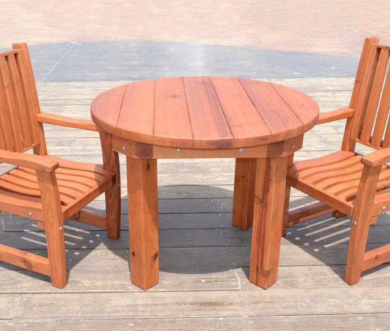 Durable Outdoor Patio Table Custom Wood Round Tables
