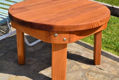 Round Solid Wood Side Table