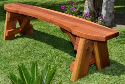 Round Wood Picnic Bench