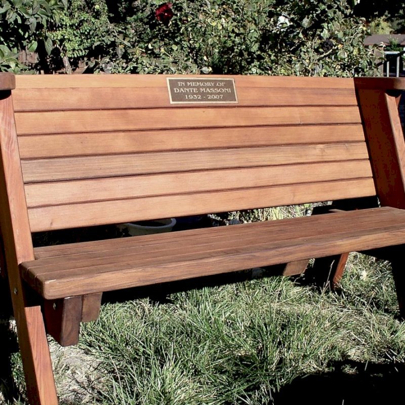 Rustic Redwood Bench Custom Garden Seating